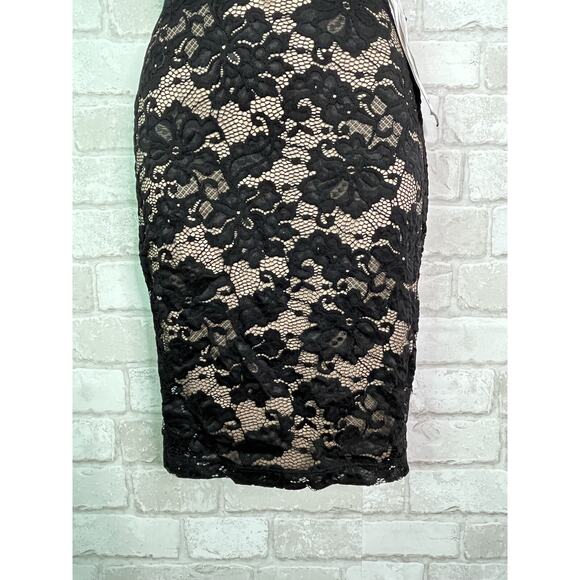 NWT B Darlin Macy’s Black Lace Bodycon Mini Dress - Picture 3 of 12